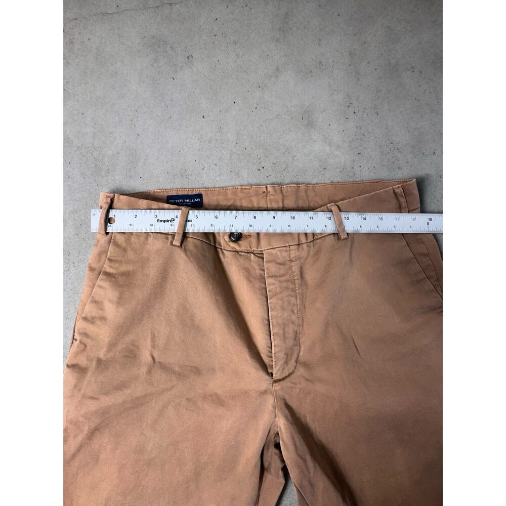 Peter Millar Collection Mens Chino Pants 36 Khaki Stretch Flat Front Casual - Picture 3 of 11